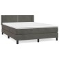 vidaXL Cama box spring con colchón terciopelo gris oscuro 140x190 cm vidaXL Cama box spring con colchón terciopelo gris oscuro 140x190 cm