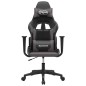 vidaXL Silla gaming cuero sintético negro y gris vidaXL Silla gaming cuero sintético negro y gris