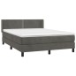 vidaXL Cama box spring con colchón terciopelo gris oscuro 140x190 cm vidaXL Cama box spring con colchón terciopelo gris oscuro 140x190 cm