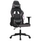 vidaXL Silla gaming cuero sintético negro y gris vidaXL Silla gaming cuero sintético negro y gris