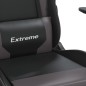 vidaXL Silla gaming cuero sintético negro y gris vidaXL Silla gaming cuero sintético negro y gris
