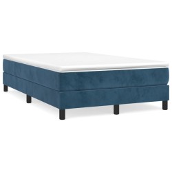 vidaXL Cama box spring con colchón terciopelo azul oscuro 120x200 cm