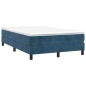 vidaXL Cama box spring con colchón terciopelo azul oscuro 120x200 cm vidaXL Cama box spring con colchón terciopelo azul oscuro 120x200 cm