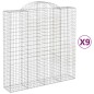vidaXL Cestas de gaviones 9 uds forma de arco hierro 200x50x200/220 cm vidaXL Cestas de gaviones 9 uds forma de arco hierro 200x50x200/220 cm