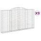 vidaXL Cestas de gaviones 9 uds forma de arco hierro 300x30x160/180 cm vidaXL Cestas de gaviones 9 uds forma de arco hierro 300x30x160/180 cm