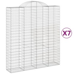 vidaXL Cestas de gaviones 7 uds forma de arco hierro 200x50x220/240 cm