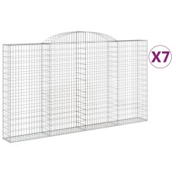 vidaXL Cestas de gaviones 7 uds forma de arco hierro 300x30x160/180 cm