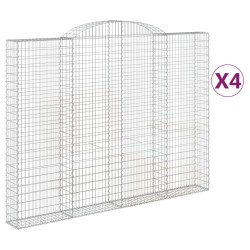 vidaXL Cestas de gaviones 4 uds forma de arco hierro 300x30x220/240 cm