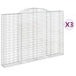 vidaXL Cestas de gaviones 3 uds forma de arco hierro 300x30x200/220 cm vidaXL Cestas de gaviones 3 uds forma de arco hierro 300x30x200/220 cm