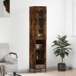 vidaXL Aparador de madera contrachapada roble ahumado 34,5x34x180 cm vidaXL Aparador de madera contrachapada roble ahumado 34,5x34x180 cm