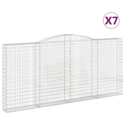 vidaXL Cestas de gaviones 7 uds forma de arco hierro 400x30x180/200 cm