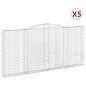 vidaXL Cestas de gaviones 5 uds forma de arco hierro 400x30x180/200 cm vidaXL Cestas de gaviones 5 uds forma de arco hierro 400x30x180/200 cm
