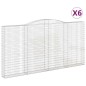 vidaXL Cestas de gaviones 6 uds forma de arco hierro 400x30x200/220 cm