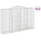 vidaXL Cestas de gaviones 12 uds forma de arco hierro 300x50x180/200cm vidaXL Cestas de gaviones 12 uds forma de arco hierro 300x50x180/200cm