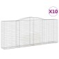vidaXL Cestas de gaviones 10 uds forma de arco hierro 400x50x160/180cm
