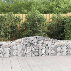 vidaXL Cestas de gaviones 25 uds forma de arco hierro 400x30x60/80 cm