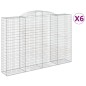 vidaXL Cestas de gaviones 6 uds forma de arco hierro 300x50x200/220 cm vidaXL Cestas de gaviones 6 uds forma de arco hierro 300x50x200/220 cm