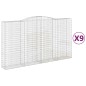 vidaXL Cestas de gaviones 9 uds forma de arco hierro 400x50x220/240 cm vidaXL Cestas de gaviones 9 uds forma de arco hierro 400x50x220/240 cm