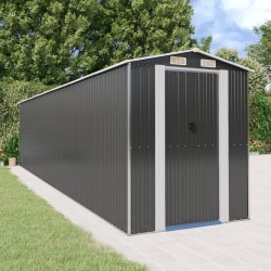 vidaXL Cobertizo de jardín acero galvanizado antracita 192x855x223 cm