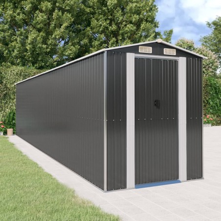 vidaXL Cobertizo de jardín acero galvanizado antracita 192x855x223 cm
