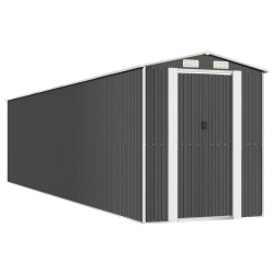 vidaXL Cobertizo de jardín acero galvanizado antracita 192x855x223 cm