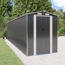 vidaXL Cobertizo de jardín acero galvanizado antracita 192x689x223 cm