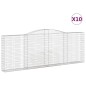 vidaXL Cestas de gaviones 10 uds forma de arco hierro 400x30x140/160cm