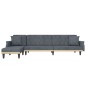 vidaXL Sofá cama en forma de L terciopelo gris oscuro 271x140x70 cm vidaXL Sofá cama en forma de L terciopelo gris oscuro 271x140x70 cm
