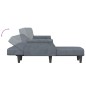 vidaXL Sofá cama en forma de L terciopelo gris oscuro 271x140x70 cm vidaXL Sofá cama en forma de L terciopelo gris oscuro 271x140x70 cm