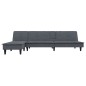 vidaXL Sofá cama en forma de L terciopelo gris oscuro 255x140x70 cm vidaXL Sofá cama en forma de L terciopelo gris oscuro 255x140x70 cm