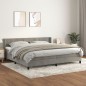 vidaXL Cama box spring con colchón terciopelo gris claro 200x200 cm vidaXL Cama box spring con colchón terciopelo gris claro 200x200 cm