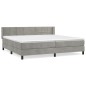 vidaXL Cama box spring con colchón terciopelo gris claro 200x200 cm vidaXL Cama box spring con colchón terciopelo gris claro 200x200 cm