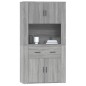 vidaXL Aparador alto de madera contrachapada gris Sonoma