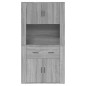 vidaXL Aparador alto de madera contrachapada gris Sonoma