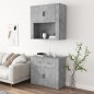 vidaXL Aparador alto madera contrachapada gris hormigón vidaXL Aparador alto madera contrachapada gris hormigón