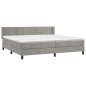vidaXL Cama box spring con colchón terciopelo gris claro 200x200 cm vidaXL Cama box spring con colchón terciopelo gris claro 200x200 cm