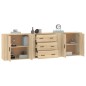 vidaXL Aparadores 3 piezas madera contrachapada color roble sonoma vidaXL Aparadores 3 piezas madera contrachapada color roble sonoma