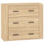 vidaXL Aparadores 3 piezas madera contrachapada color roble sonoma vidaXL Aparadores 3 piezas madera contrachapada color roble sonoma