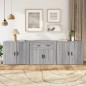 vidaXL Aparadores 3 piezas madera contrachapada gris Sonoma vidaXL Aparadores 3 piezas madera contrachapada gris Sonoma