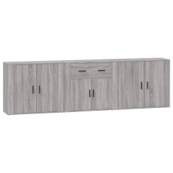 vidaXL Aparadores 3 piezas madera contrachapada gris Sonoma