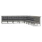 vidaXL Set de muebles de jardín 9 pzas y cojines ratán sintético gris vidaXL Set de muebles de jardín 9 pzas y cojines ratán sintético gris