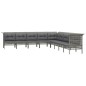vidaXL Set de muebles de jardín 9 pzas y cojines ratán sintético gris vidaXL Set de muebles de jardín 9 pzas y cojines ratán sintético gris