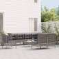 vidaXL Set de muebles de jardín 10 pzas y cojines ratán sintético gris vidaXL Set de muebles de jardín 10 pzas y cojines ratán sintético gris