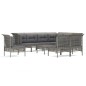 vidaXL Set de muebles de jardín 10 pzas y cojines ratán sintético gris vidaXL Set de muebles de jardín 10 pzas y cojines ratán sintético gris