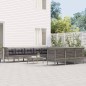 vidaXL Set de muebles de jardín 12 pzas cojines ratán sintético gris vidaXL Set de muebles de jardín 12 pzas cojines ratán sintético gris