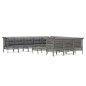 vidaXL Set de muebles de jardín 12 pzas cojines ratán sintético gris vidaXL Set de muebles de jardín 12 pzas cojines ratán sintético gris