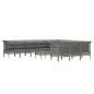 vidaXL Set de muebles de jardín 12 pzas cojines ratán sintético gris vidaXL Set de muebles de jardín 12 pzas cojines ratán sintético gris