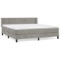 vidaXL Cama box spring con colchón terciopelo gris claro 180x200 cm vidaXL Cama box spring con colchón terciopelo gris claro 180x200 cm