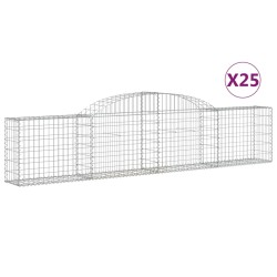 vidaXL Cestas de gaviones 25 uds forma de arco hierro 300x30x60/80 cm