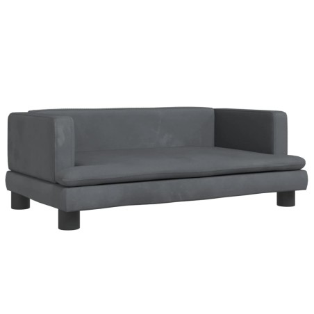 vidaXL Cama para perros de terciopelo gris oscuro 80x45x30 cm
